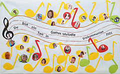 Mottoplakat der Erstkommunionkinder